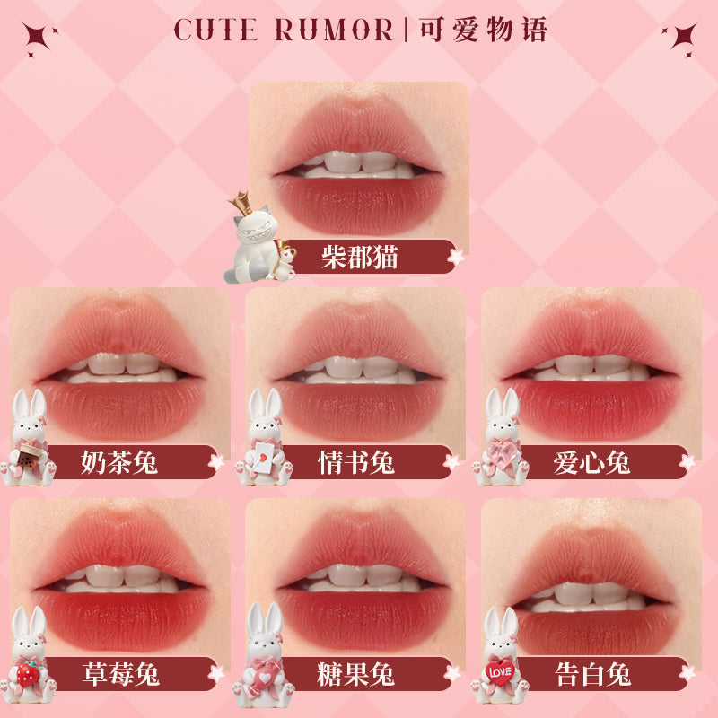 Cute Rumor Wonderland Tea Party Series White Rabbit Velvet Finish Liquid Lipstick